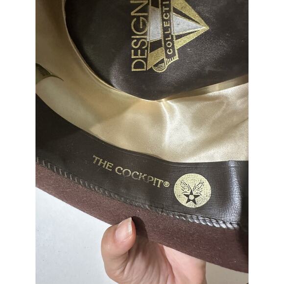 The Cockpit Designer Collection Medium Made In USA Brown Wool fedora Hat Indiana - Picture 7 of 11